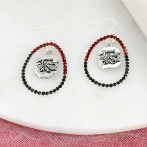 South Carolina Collegiate Crystal Loop Earrings